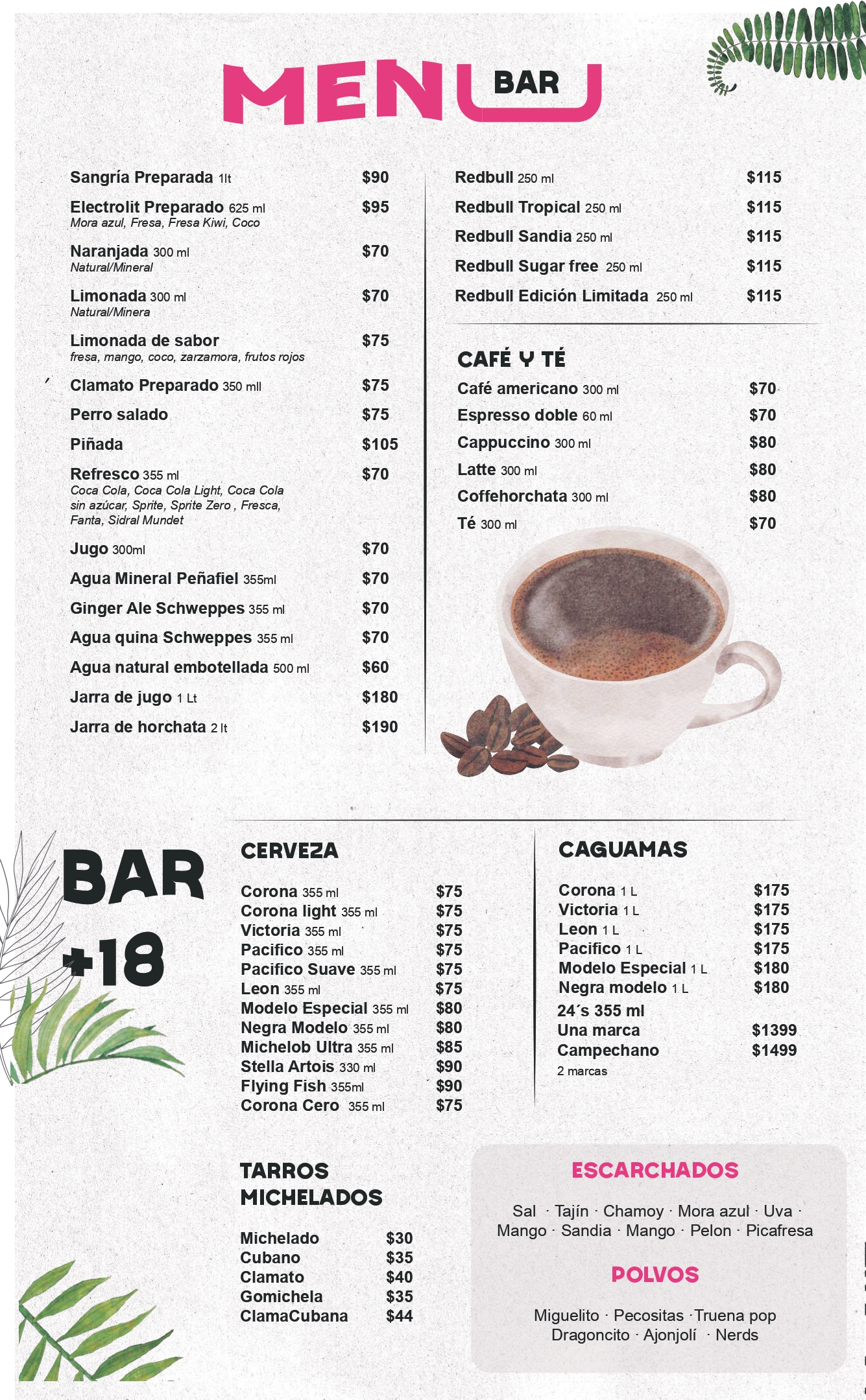 Menu Bebidas 1