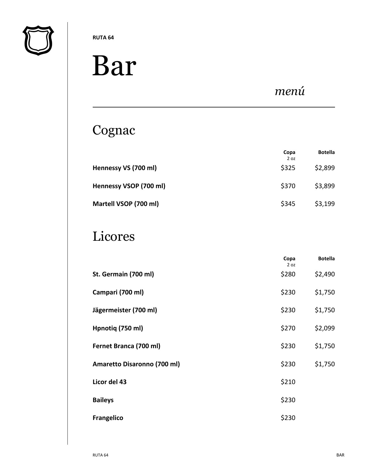 Menú de bebidas, página 12